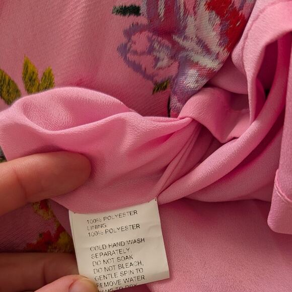 BEC & BRIDGE Pink Peony Party Jacquard Puff Shoulder Mini Dress, size 4 - Picture 10 of 10
